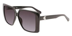 CALVIN KLEIN CKJ22607S | Damen-Sonnenbrille | Eckig | Fassung: Kunststoff Schwarz | Glasfarbe: Grau