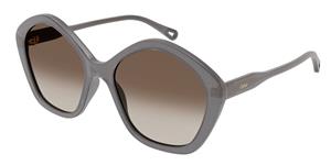 chloesunglasses Chloe Sunglasses Sonnenbrillen für Frauen CH0082S-001 57 Bio Acetate Grey Brown