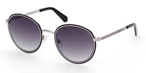 GUESS GU00047 | Unisex-Sonnenbrille | Oval | Fassung: Kunststoff Schwarz | Glasfarbe: Grau