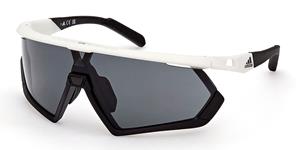 ADIDAS SP0054 | Unisex-Sonnenbrille | Monoscheibe | Fassung: Kunststoff Weiß | Glasfarbe: Grau