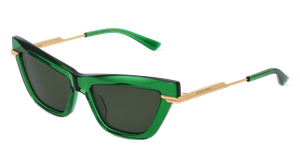 BOTTEGA VENETA BV1241S | Damen-Sonnenbrille | Butterfly | Fassung: Kunststoff Grün | Glasfarbe: Grün