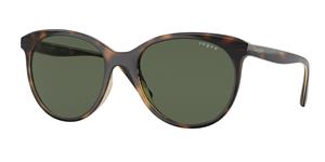 VOGUE VO5453S | Damen-Sonnenbrille | Butterfly | Fassung: Kunststoff Havanna | Glasfarbe: Grün / Grau