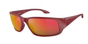 EMPORIO ARMANI EA4191U | Herren-Sonnenbrille | Eckig | Fassung: Kunststoff Rot | Glasfarbe: Rot