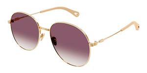Chloé CHLOE CH0178S | Damen-Sonnenbrille | Pilot | Fassung: Kunststoff Goldfarben | Glasfarbe: Lila