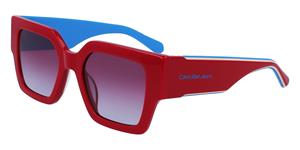 CALVIN KLEIN CKJ22638S | Damen-Sonnenbrille | Eckig | Fassung: Kunststoff Rot | Glasfarbe: Rot