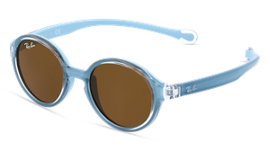 RAY-BAN JUNIOR RJ 9075S | Baby-Sonnenbrille | Panto | Fassung: Kunststoff Blau | Glasfarbe: Braun