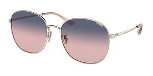 COACH HC7134 | Damen-Sonnenbrille | Panto | Fassung: Kunststoff Goldfarben | Glasfarbe: Lila