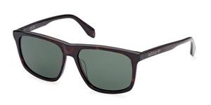 ADIDAS OR0062 | Damen-Sonnenbrille | Eckig | Fassung: Kunststoff Havanna | Glasfarbe: Grün / Grau