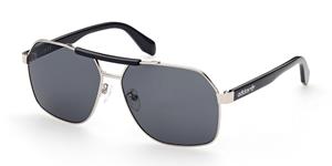 ADIDAS OR0064 | Herren-Sonnenbrille | Eckig | Fassung: Kunststoff Silberfarben | Glasfarbe: Grau