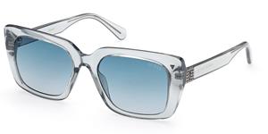 GUESS GU8243 | Damen-Sonnenbrille | Eckig | Fassung: Kunststoff Grau | Glasfarbe: Blau