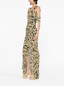 De La Vali Serena floral-print maxi dress - Zwart