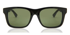 GUCCI GG0008S | Herren-Sonnenbrille | Eckig | Fassung: Kunststoff Schwarz | Glasfarbe: Grün / Grau