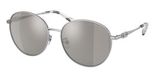 MICHAEL KORS MK1119 | Damen-Sonnenbrille | Rund | Fassung: Kunststoff Silberfarben | Glasfarbe: Grau