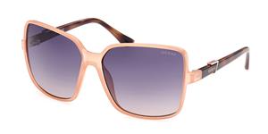 GUESS GU7812 | Damen-Sonnenbrille | Eckig | Fassung: Kunststoff Orange | Glasfarbe: Grau