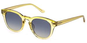 LOZZA LOZSL4303 | Unisex-Sonnenbrille | Panto | Fassung: Kunststoff Gelb | Glasfarbe: Blau