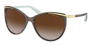 RALPH RA5150 | Damen-Sonnenbrille | Butterfly | Fassung: Kunststoff Havanna | Glasfarbe: Braun