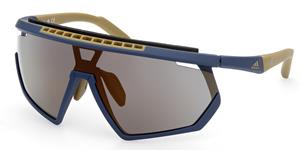 ADIDAS SP0029-H | Unisex-Sonnenbrille | Monoscheibe | Fassung: Kunststoff Blau | Glasfarbe: Grün