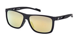ADIDAS SP0067 | Unisex-Sonnenbrille | Eckig | Fassung: Kunststoff Schwarz | Glasfarbe: Goldfarben