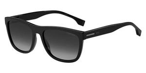BOSS 1439/S | Herren-Sonnenbrille | Eckig | Fassung: Kunststoff Schwarz | Glasfarbe: Grau