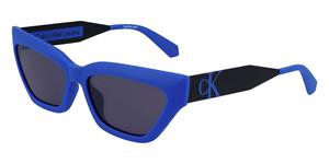 CALVIN KLEIN CKJ22640S | Damen-Sonnenbrille | Butterfly | Fassung: Kunststoff Blau | Glasfarbe: Grau
