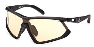 ADIDAS SP0055 | Unisex-Sonnenbrille | Monoscheibe | Fassung: Kunststoff Schwarz | Glasfarbe: Gelb