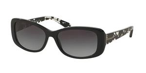 COACH HC8168 | Damen-Sonnenbrille | Eckig | Fassung: Kunststoff Schwarz | Glasfarbe: Grau