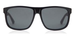 GUCCI GG0010S | Herren-Sonnenbrille | Eckig | Fassung: Kunststoff Schwarz | Glasfarbe: Grau