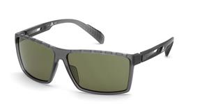 ADIDAS SP0010 | Herren-Sonnenbrille | Eckig | Fassung: Kunststoff Grau | Glasfarbe: Grün