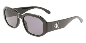 CALVIN KLEIN CKJ22633S | Unisex-Sonnenbrille | Eckig | Fassung: Kunststoff Schwarz | Glasfarbe: Grau