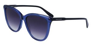 LONGCHAMP LO718S | Damen-Sonnenbrille | Butterfly | Fassung: Kunststoff Blau | Glasfarbe: Grün / Blau