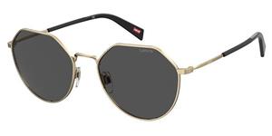 LEVIS LV 1020/S | Unisex-Sonnenbrille | Pilot | Fassung: Kunststoff Goldfarben | Glasfarbe: Grau