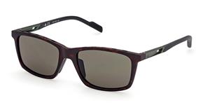 ADIDAS SP0052 | Herren-Sonnenbrille | Eckig | Fassung: Kunststoff Havanna | Glasfarbe: Grün / Grau
