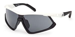 ADIDAS SP0055 | Unisex-Sonnenbrille | Monoscheibe | Fassung: Kunststoff Weiß | Glasfarbe: Grau