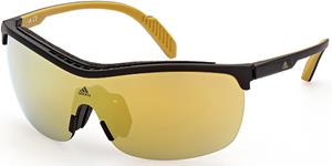 ADIDAS SP0043 | Unisex-Sonnenbrille | Monoscheibe | Fassung: Kunststoff Schwarz | Glasfarbe: Gelb