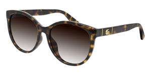 GUCCI GG0636SK | Damen-Sonnenbrille | Butterfly | Fassung: Kunststoff Havanna | Glasfarbe: Braun