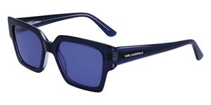 KARL LAGERFELD KL6089S | Unisex-Sonnenbrille | Eckig | Fassung: Kunststoff Blau | Glasfarbe: Blau