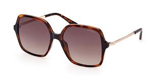 GUESS GU7845 | Damen-Sonnenbrille | Eckig | Fassung: Kunststoff Havanna | Glasfarbe: Braun