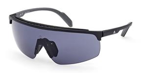 ADIDAS SP0044 | Unisex-Sonnenbrille | Monoscheibe | Fassung: Kunststoff Schwarz | Glasfarbe: Lila