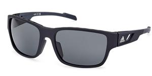 ADIDAS SP0069 | Unisex-Sonnenbrille | Eckig | Fassung: Kunststoff Schwarz | Glasfarbe: Grau