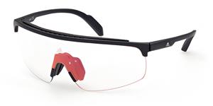 ADIDAS SP0044 | Unisex-Sonnenbrille | Monoscheibe | Fassung: Kunststoff Schwarz | Glasfarbe: Grau / Grün / Lila