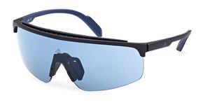 ADIDAS SP0044 | Herren-Sonnenbrille | Monoscheibe | Fassung: Kunststoff Schwarz | Glasfarbe: Blau