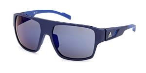 ADIDAS SP0046 | Herren-Sonnenbrille | Eckig | Fassung: Kunststoff Blau | Glasfarbe: Grau / Lila