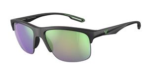 EMPORIO ARMANI EA4188U | Herren-Sonnenbrille | Eckig | Fassung: Kunststoff Schwarz | Glasfarbe: Grün