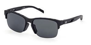 ADIDAS SP0048 | Herren-Sonnenbrille | Eckig | Fassung: Kunststoff Schwarz | Glasfarbe: Grau