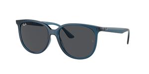 RAY-BAN RB4378 | Damen-Sonnenbrille | Butterfly | Fassung: Kunststoff Blau | Glasfarbe: Grau