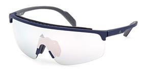 ADIDAS SP0044 | Herren-Sonnenbrille | Monoscheibe | Fassung: Kunststoff Blau | Glasfarbe: Grau
