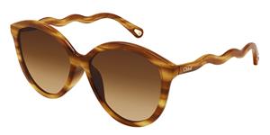 chloesunglasses Chloe Sunglasses Sonnenbrillen für Frauen CH0087S-002 Bio Acetate Havana Brown