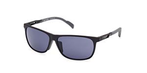 ADIDAS SP0061 | Unisex-Sonnenbrille | Eckig | Fassung: Kunststoff Schwarz | Glasfarbe: Grau