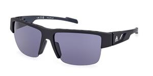 ADIDAS SP0070 | Unisex-Sonnenbrille | Eckig | Fassung: Kunststoff Schwarz | Glasfarbe: Grau
