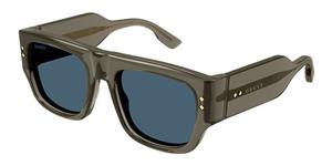 GUCCI GG1262S | Herren-Sonnenbrille | Eckig | Fassung: Kunststoff Grau | Glasfarbe: Blau